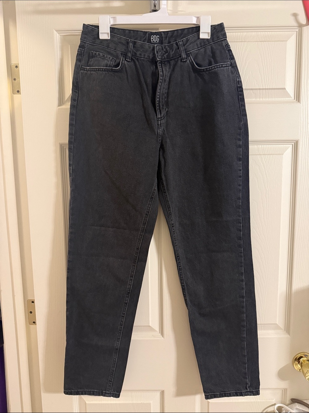 BDG Washed Black High-Rise Straight Jeans